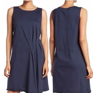 NEW Anthropologie Saturday Sunday Navy Sleeveless Pleated Side Shirt Dress Sz XL
